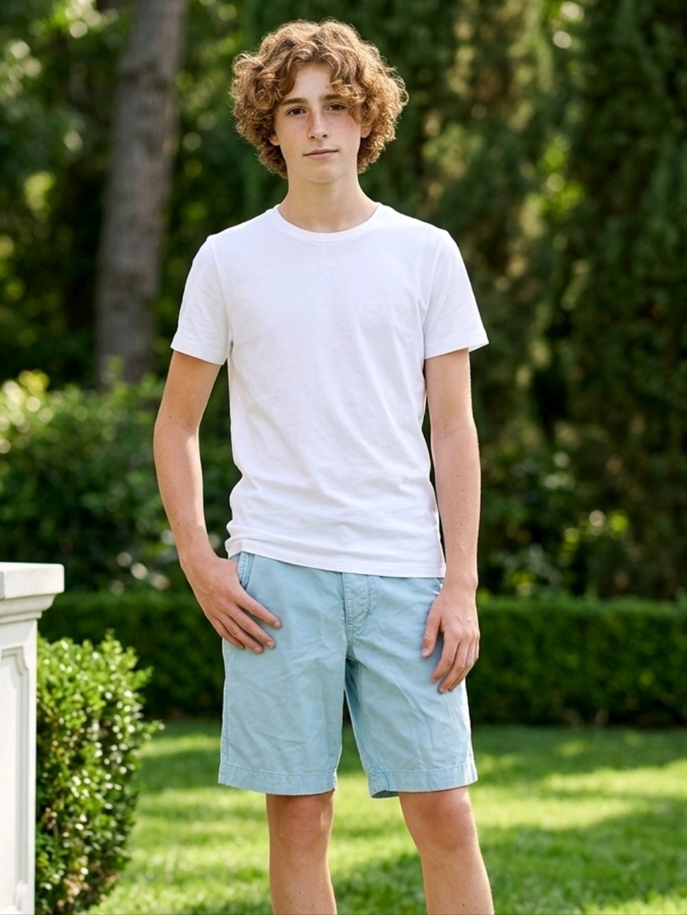 Hollister Size 28 Men's Flat Front 10" Shorts Blue Button Fly Casual Cotton